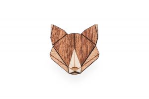 Drevená brošňa Fox Brooch