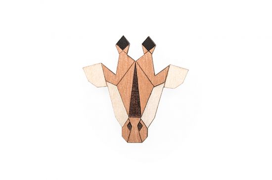 Drevená brošňa Giraffe Brooch