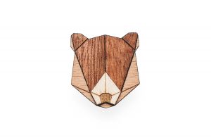 Drevená brošňa Bear Brooch