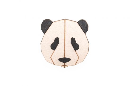 Drevená brošňa Panda Brooch