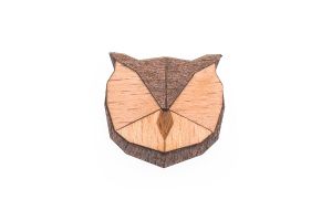 Drevená brošňa Owl Brooch