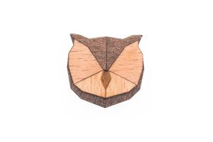 Drevená brošňa Owl Brooch