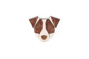 Drevená brošňa Jack Russell Brooch