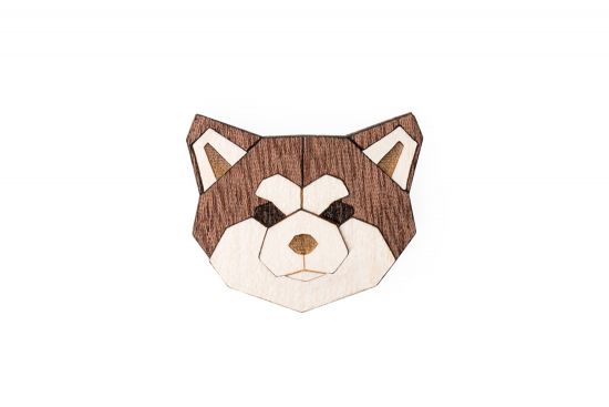 Drevená brošňa Akita Inu Brooch