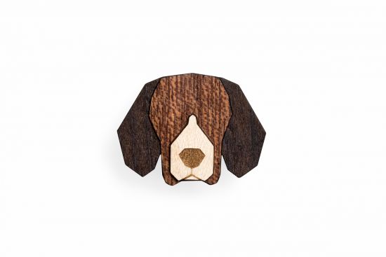 Drevená brošňa Beagle Brooch