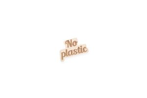 Drevená brošňa No Plastic