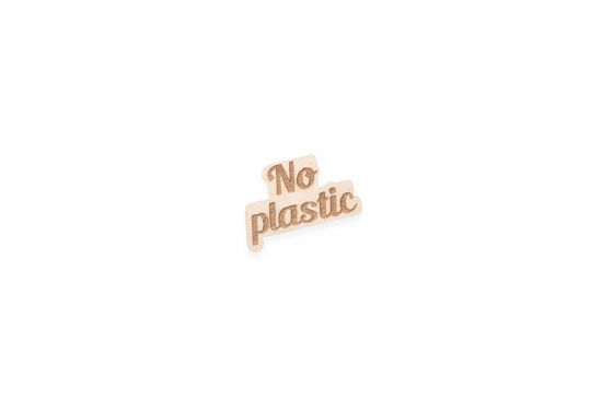 Drevená brošňa No Plastic