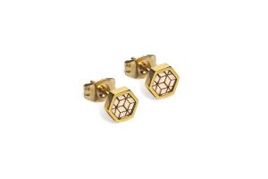 Kovové náušnice Virie Earrings Hexagon