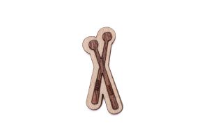 Drevená brošňa Drumsticks Brooch