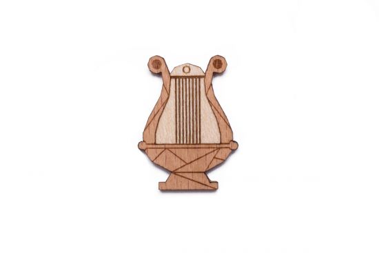 Drevená brošňa Lyre Brooch