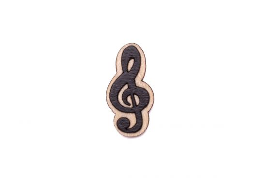 Drevená brošňa Treble Clef Brooch