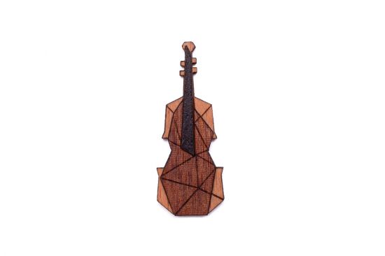 Drevená brošňa Violin Brooch