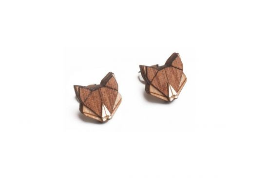 Drevené náušnice Fox Earrings