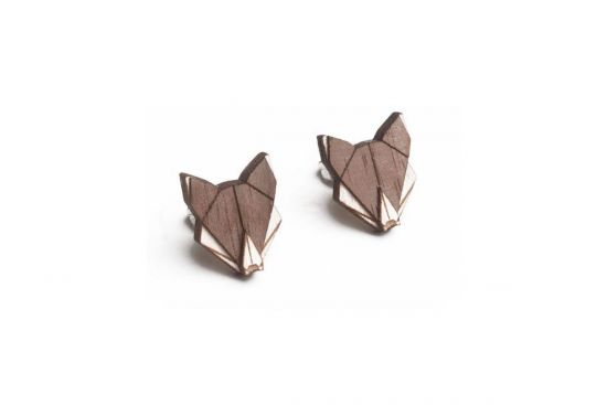 Drevené náušnice Wolf Earrings