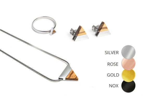 Triangle Earrings & Necklace & Ring