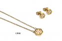 Hexagon Earrings & Necklace