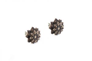 Drevené náušnice African Flower Earrings