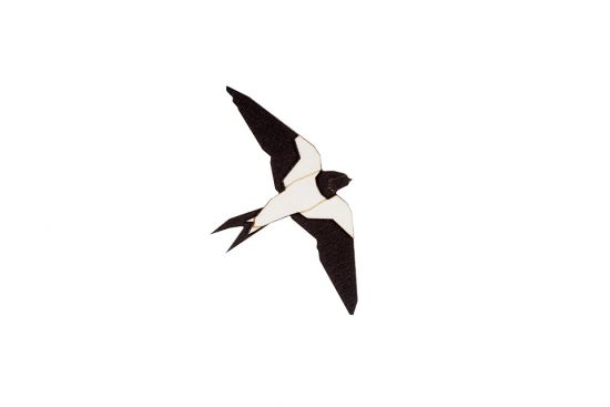 Drevená brošňa Swallow Brooch