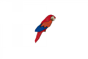 Drevená brošňa Ara Parrot Brooch