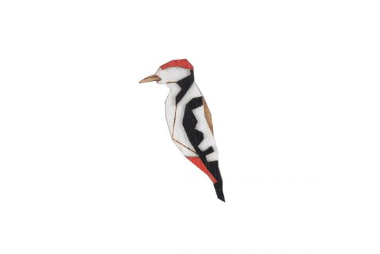 Drevená brošňa Woodpecker Brooch