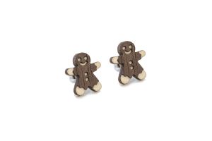 Drevené náušnice Gingerbread Earrings