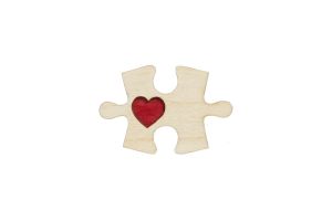 Drevená brošňa Puzzle 1 Brooch