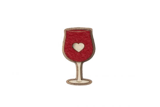 Drevená brošňa Red Wine Brooch