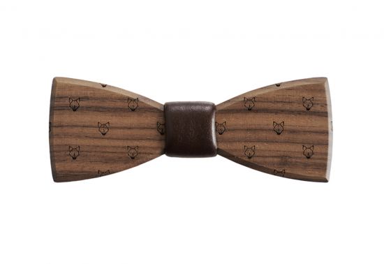 Drevený motýlik Wolf Bow Tie