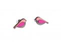 Drevené náušnice Pink Bird Earrings