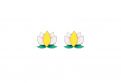 Drevené náušnice Yellow Lotus Earrings