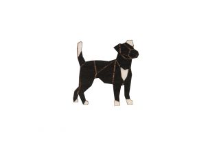 Drevená brošňa Walking Darkdog Brooch