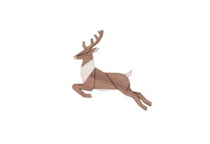 Drevená brošňa Jumping Deer Brooch