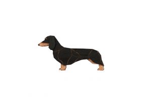 Drevená brošňa Walking Dachshund Brooch