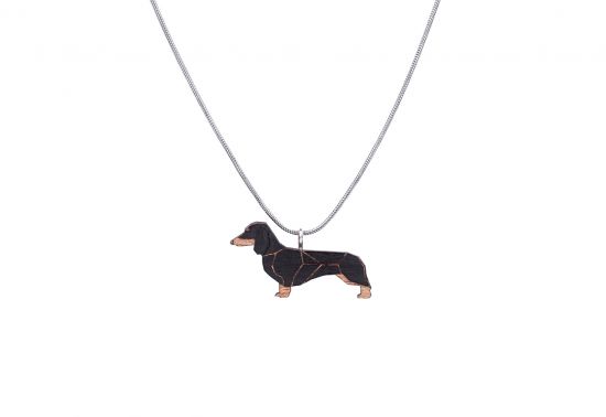 Drevený prívesok Walking Dachshund Pendant