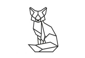Drevená dekorácia  Sitting Fox Siluette