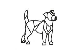 Drevená dekorácia Walking Dog Siluette
