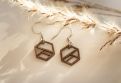 Drevené náušnice Hexaline Earrings