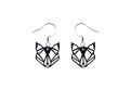 Drevené náušnice Kovové náušnice Black Foxy Earrings