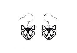 Drevené náušnice Kovové náušnice Black Foxy Earrings