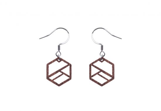 Drevené náušnice Hexaline Earrings