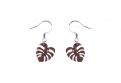 Drevené náušnice Monstera Earrings