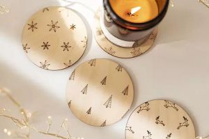 Drevené podložky Xmas Coasters