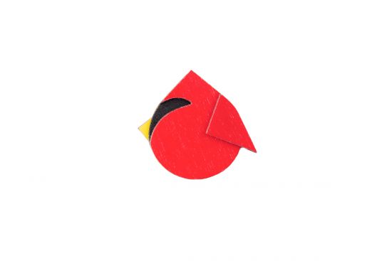 Drevená brošňa Red Cutebird Brooch