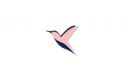 Drevená brošňa Pink Hummingbird Brooch