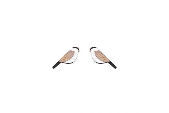 Drevené náušnice Natural Cutebird Earrings