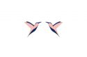 Drevené náušnice Pink Hummingbird Earrings