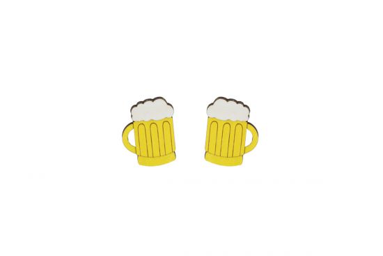 Drevené náušnice Beer Earrings
