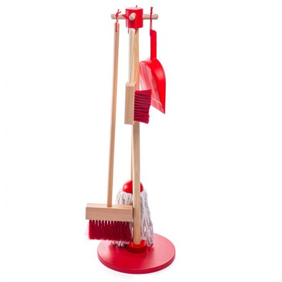 Bigjigs Toys Červený Úklidový Set