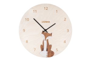 Drevené hodiny Fox Clock