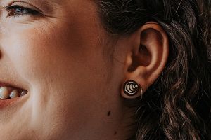 Drevené náušnice Latté Art Earrings